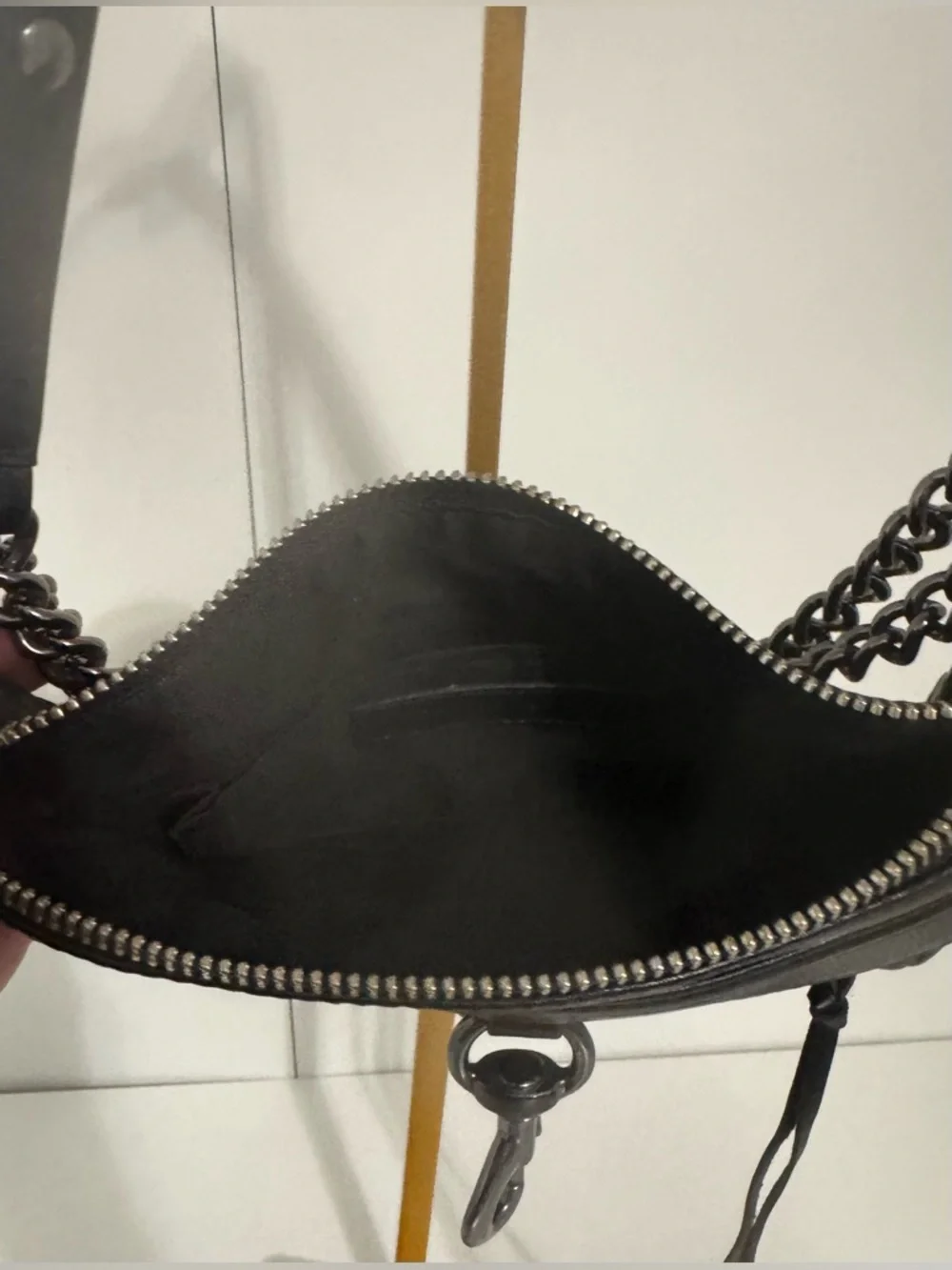 Rebecca Minkoff Black Leather Mini M.A.C. Crossbody with‎ Silver Hardware